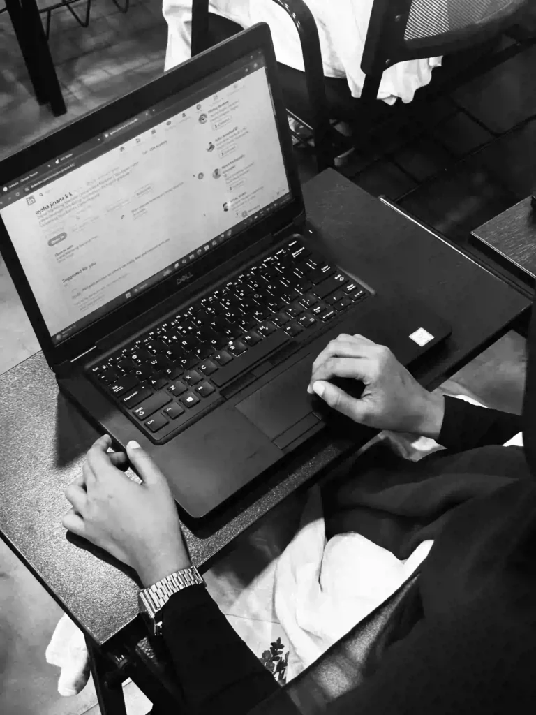 digital marketing consultant working on laptop